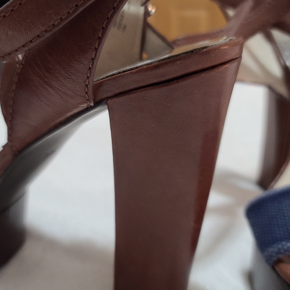 Michael Kors Chocolate and Navy High Heel Sandals - Picture 5 of 6